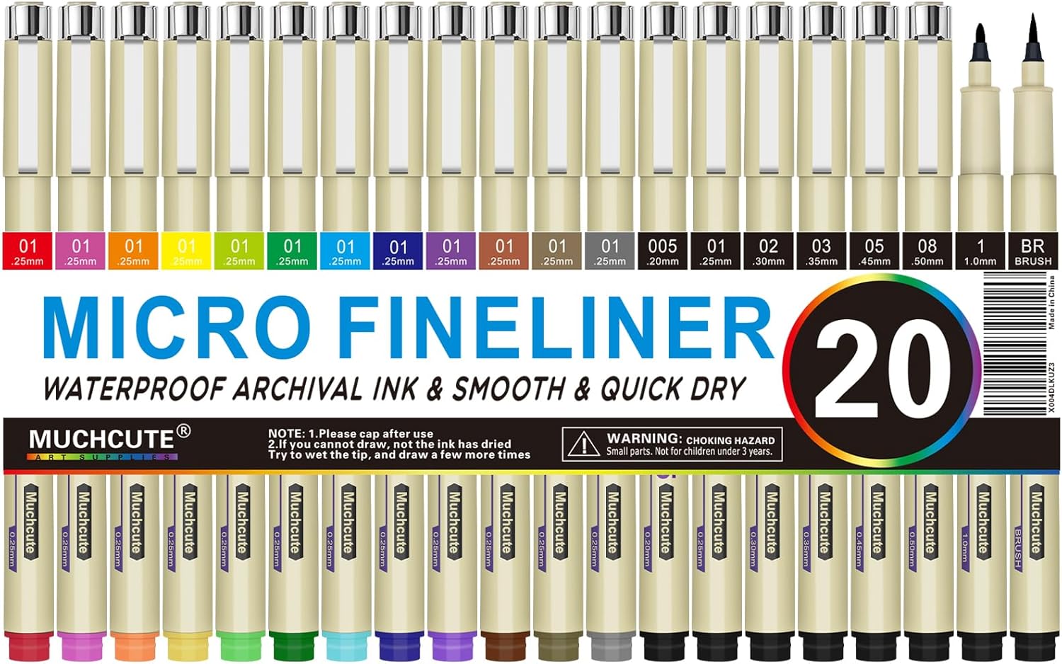 Archive Box Set - 20 Micro Fineliner Pens Set: 12