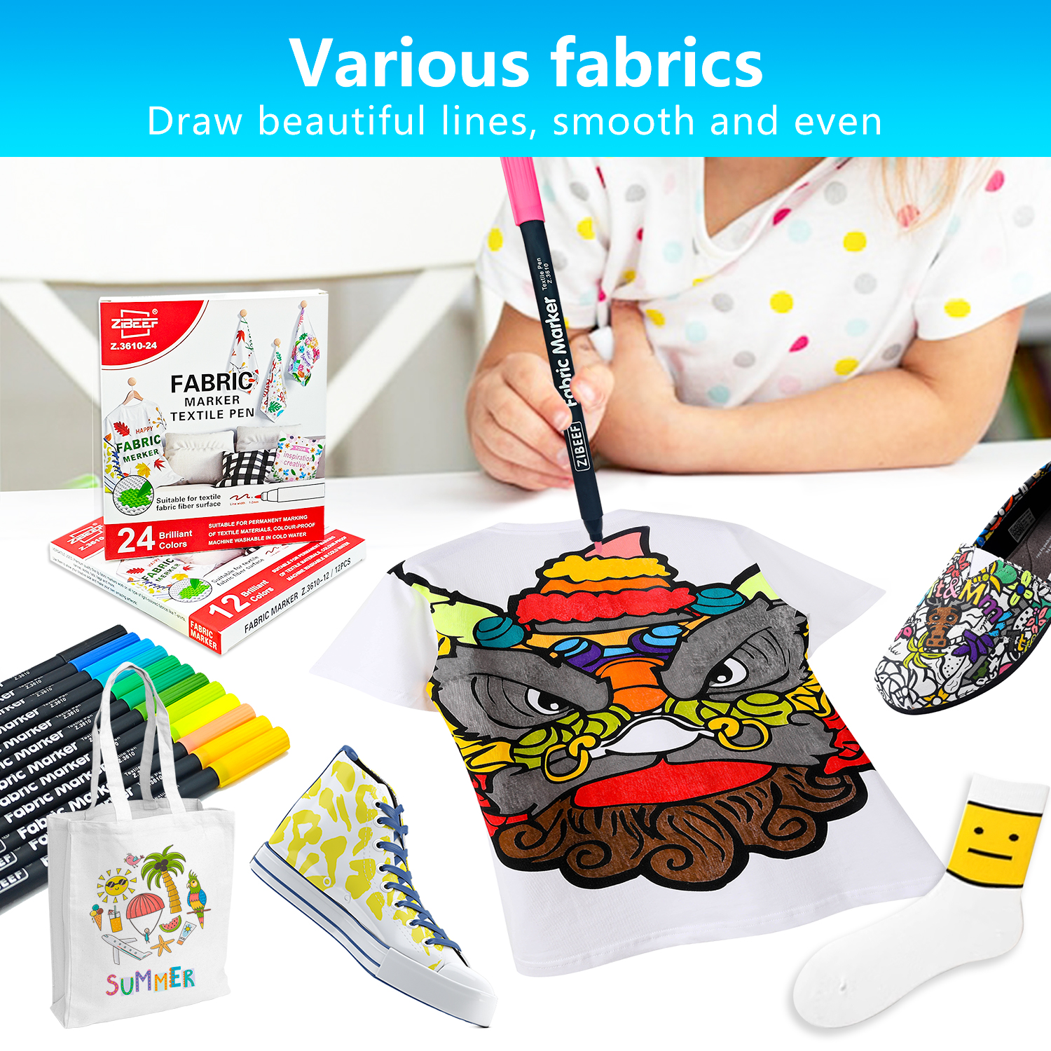 12/24 Color Fabric Markers-Fin - Correction Pen Fine のレビューと価格