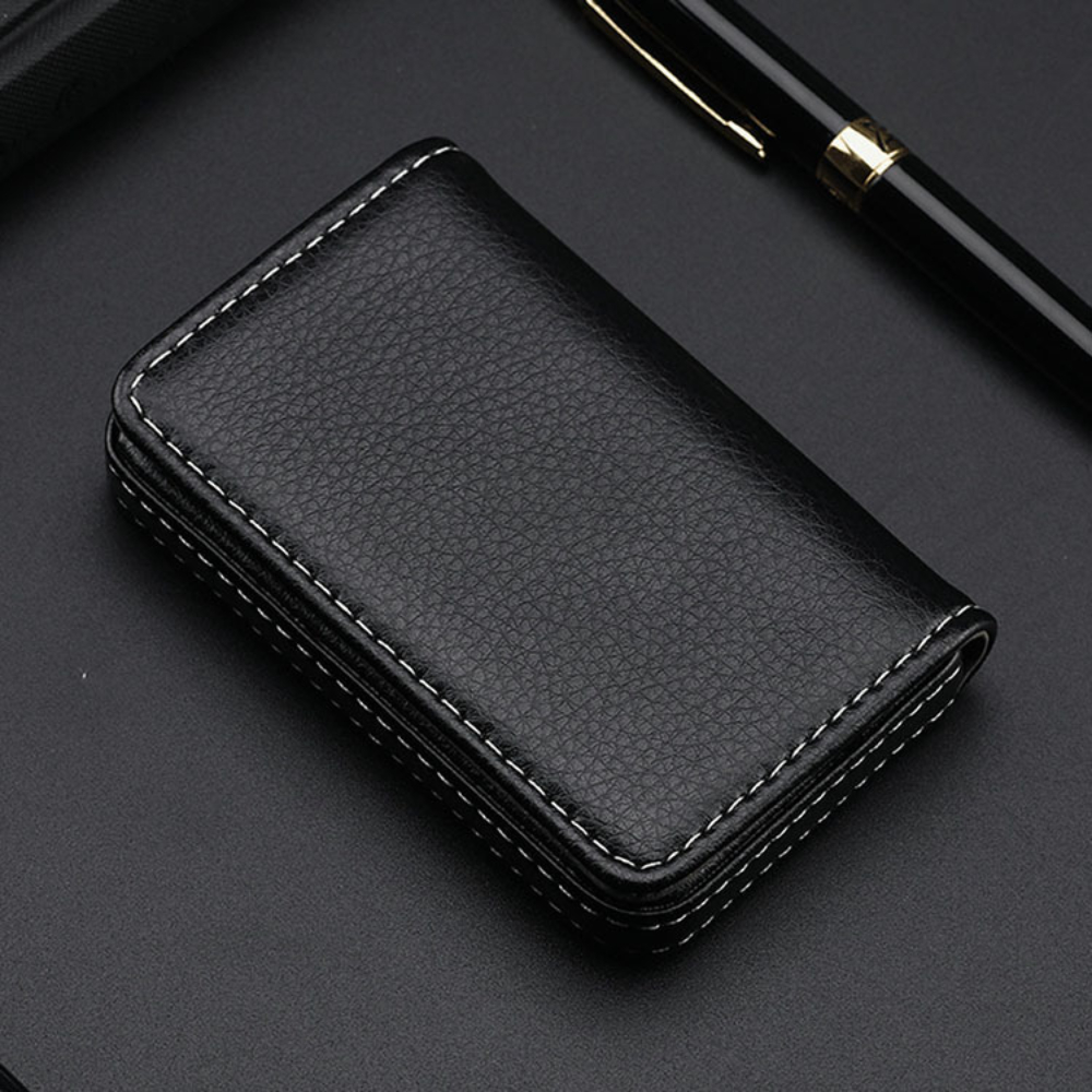Sized Stitched PU Leather Cred - Index Card Holder のレビューと価格