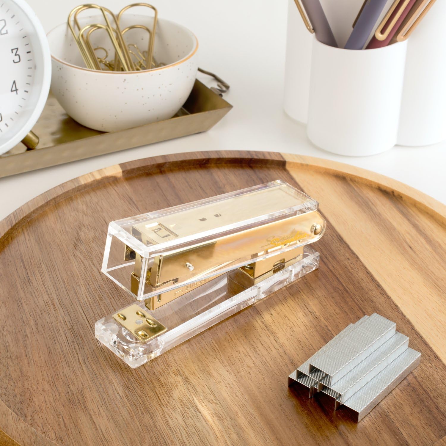 Compact Clear Acrylic Gold Sta - Stapler Half Strip のレビューと価格