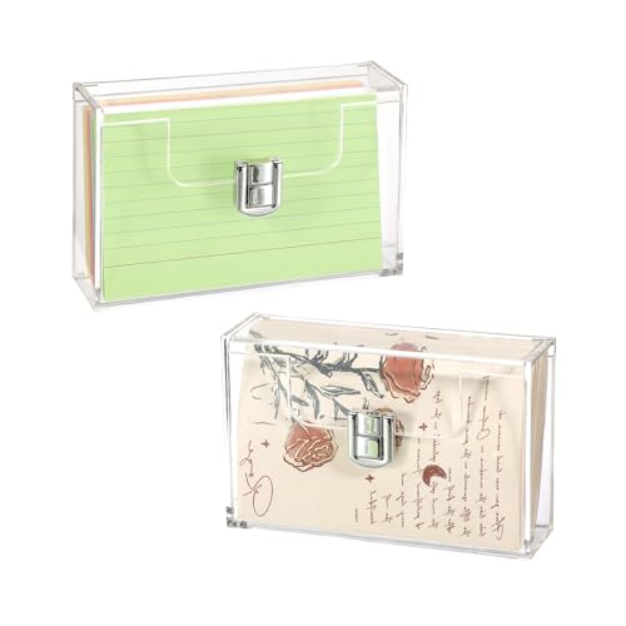 2 Pack Clear Acrylic Index Car - Card Index Box のレビューと価格