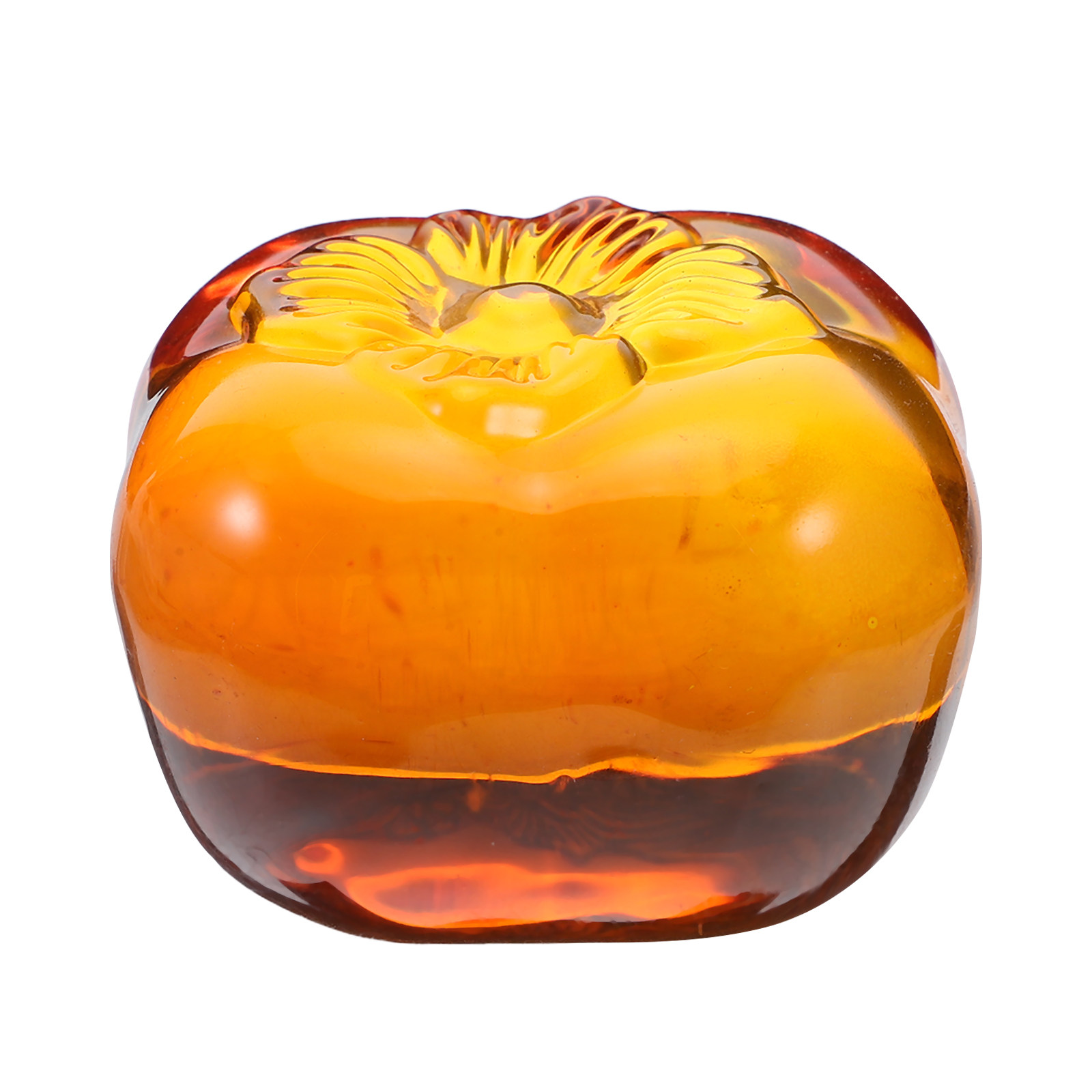 Crystal Persimmon Desk Paperwe - Book Weight Glass のレビューと価格