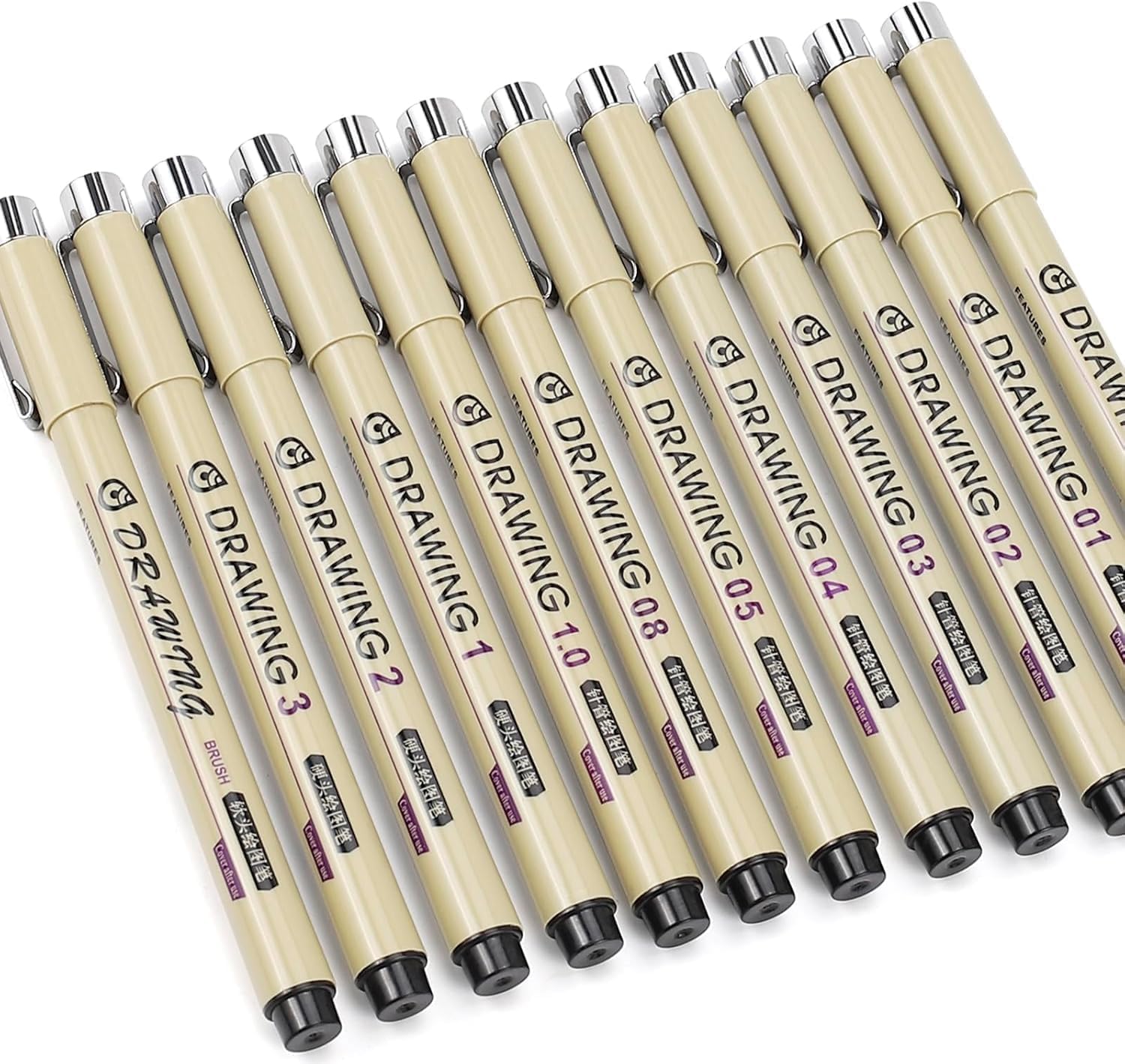 12 Black Micro Fineliner Drawi - Archive Box Set のレビューと価格