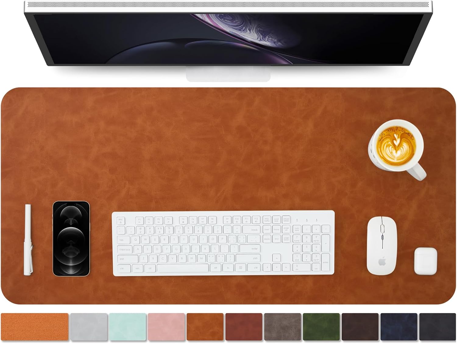 Distressed Leather Desk Mat -  - Leather Desk Pad のレビューと価格
